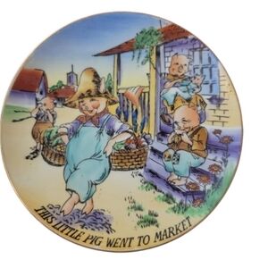 Wales Plate "This little pig went to the market" Japan 50's 60's